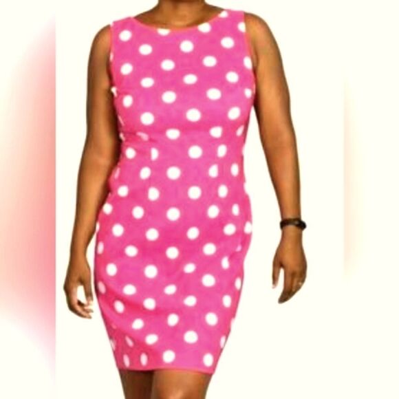 ALYX Pink and White Polkadot Sheath Dress,  SIZE 8 - Picture 1 of 6
